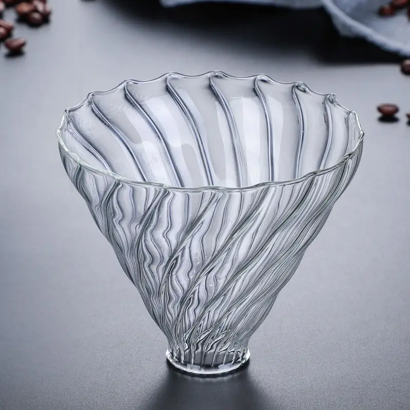 Clear Glass Handheld Coffee Filter Cup Set - Image 2