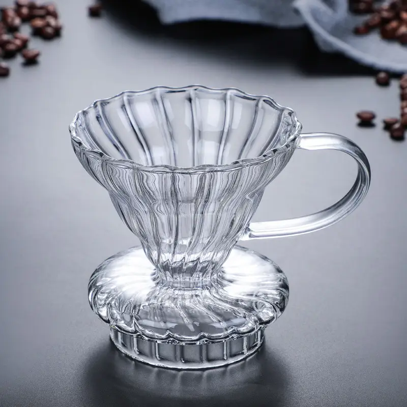 Clear Glass Handheld Coffee Filter Cup Set - Image 3