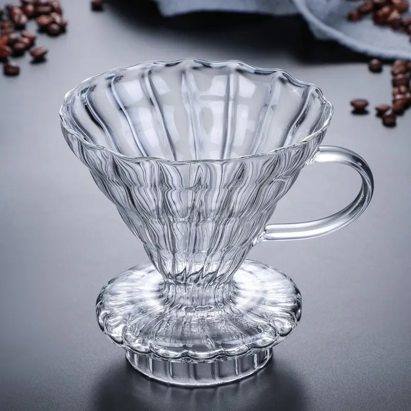 Clear Glass Handheld Coffee Filter Cup Set - Image 4