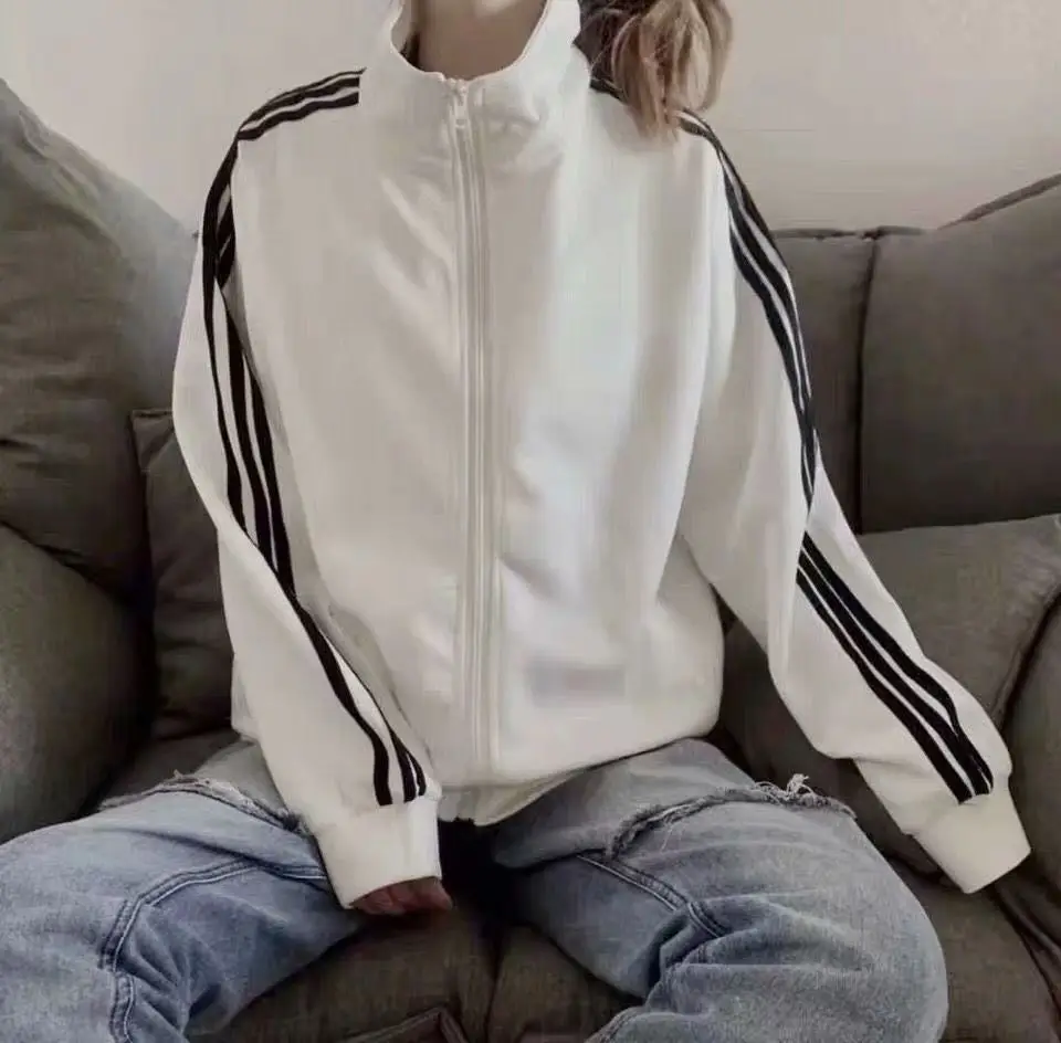 Women Black Harajuku Style Sweatshirt Coat Long Sleeve
