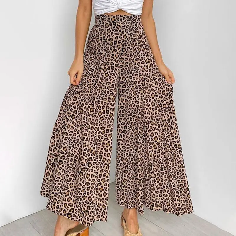 Leopard Print Wide Leg Pants High Waist 2025 - Image 2