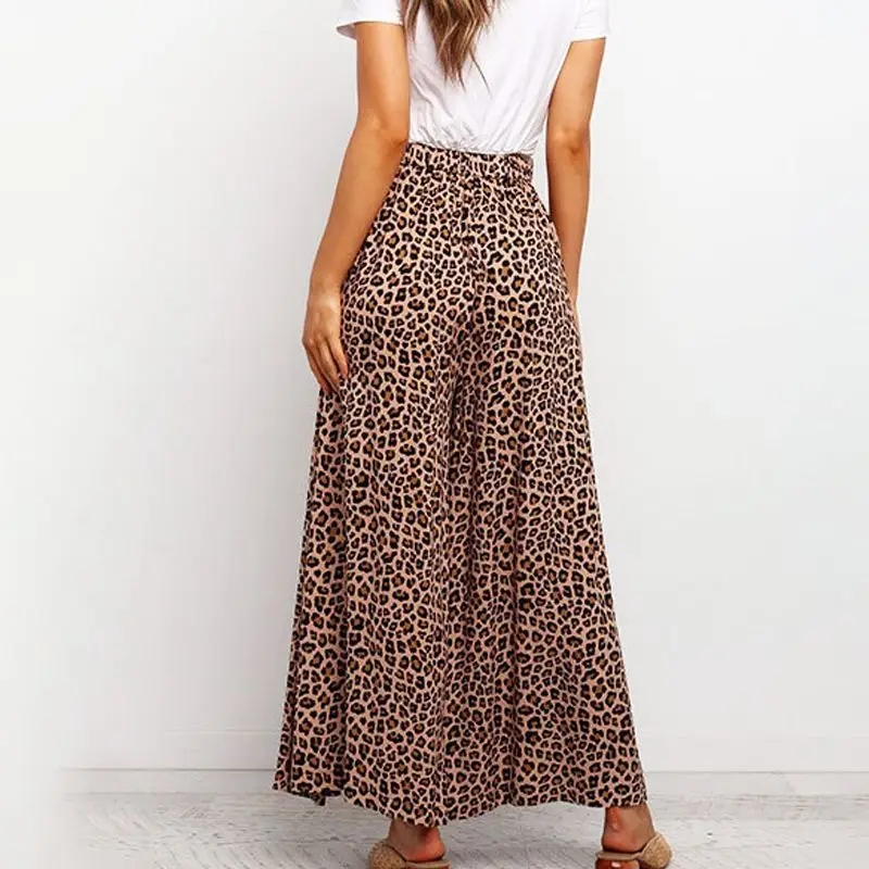 Leopard Print Wide Leg Pants High Waist 2025 - Image 3