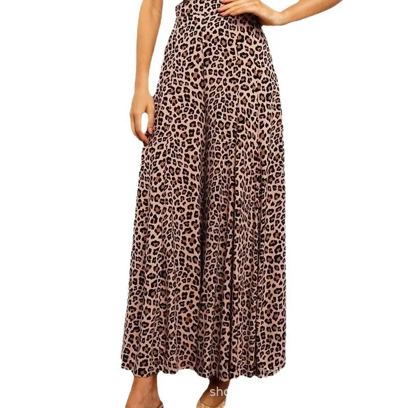 Leopard Print Wide Leg Pants High Waist 2025 - Image 6