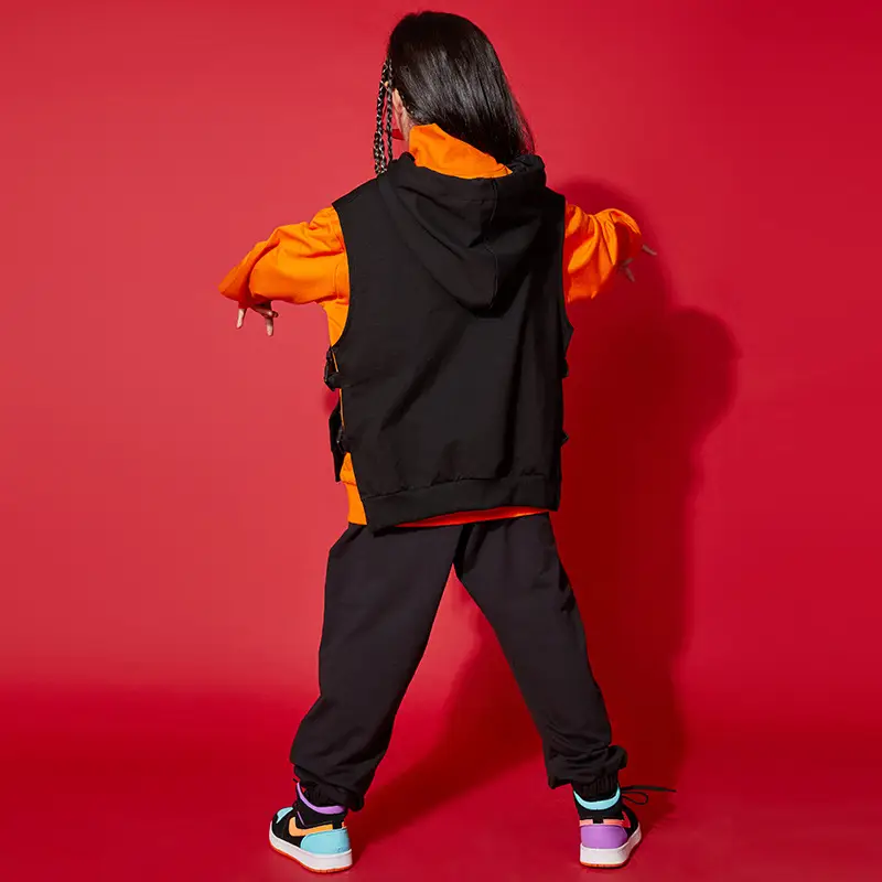 Children's Black Hip-Hop Vest Set Middle & Big Boys - Image 9