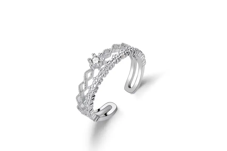 Korean Style Single Diamond Lace Ring for Women — feature 1