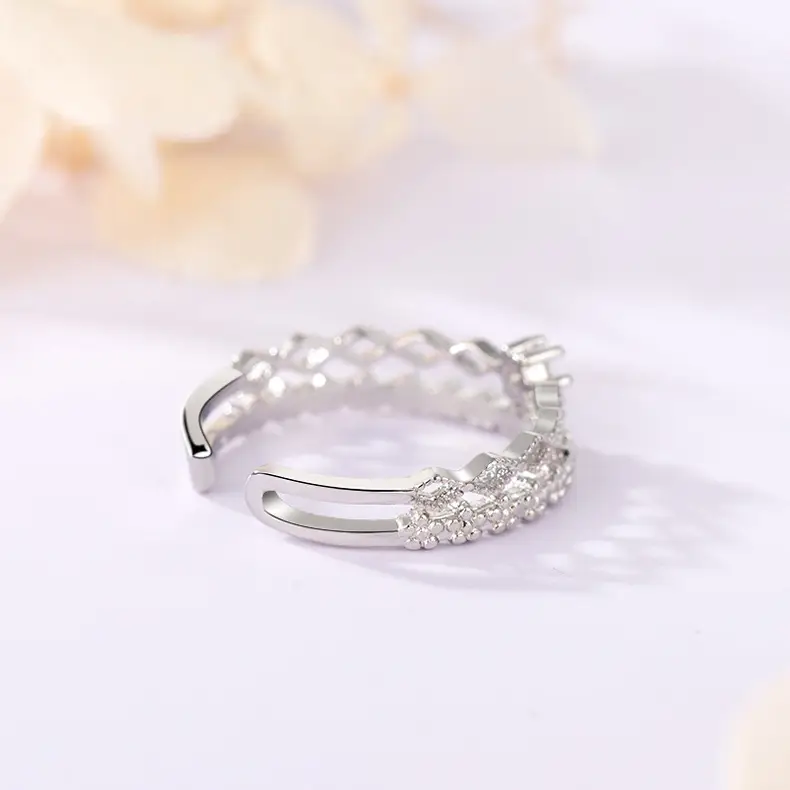 Korean Style Single Diamond Lace Ring for Women — feature 6