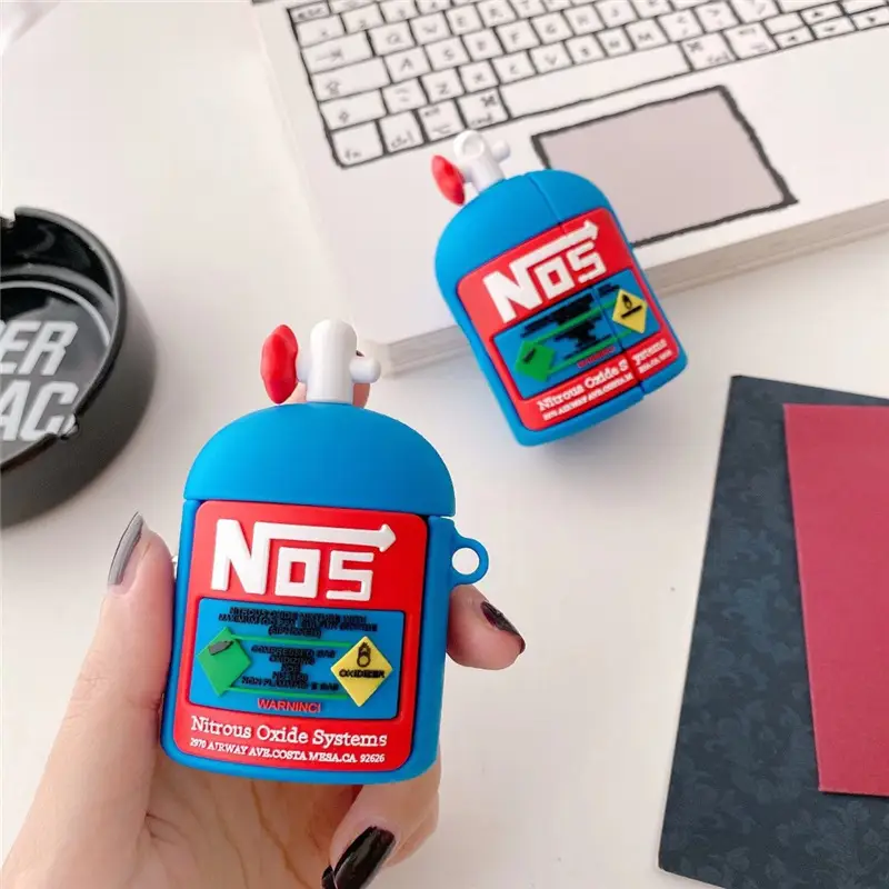 Funny Nitrogen Earphone Case Blue 3D Silicone - Image 4