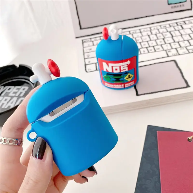 Funny Nitrogen Earphone Case Blue 3D Silicone - Image 6