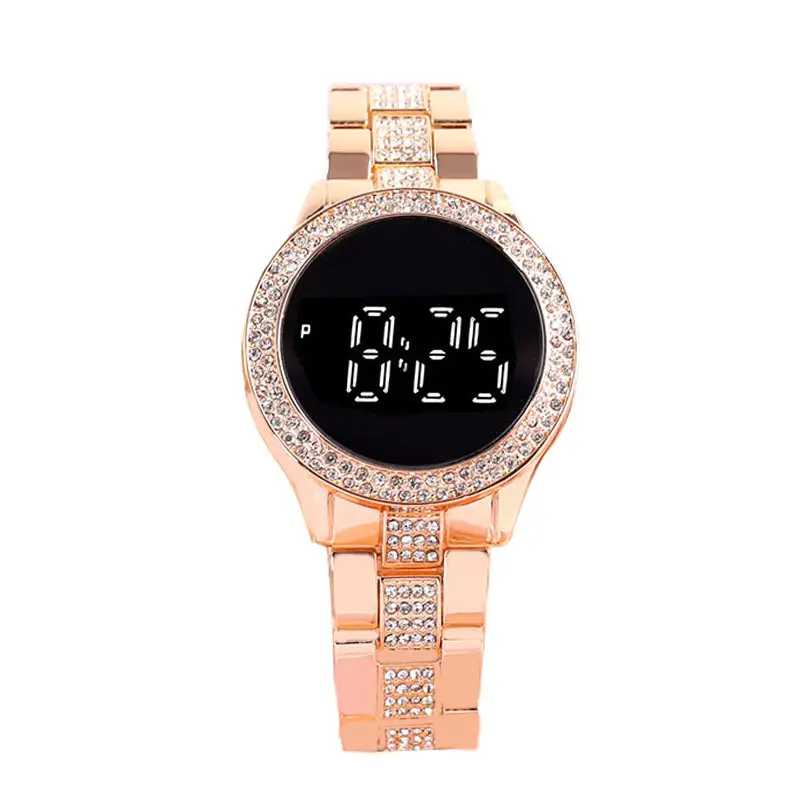 Golden Digital Women's Watch with Crystal Band - Image 13
