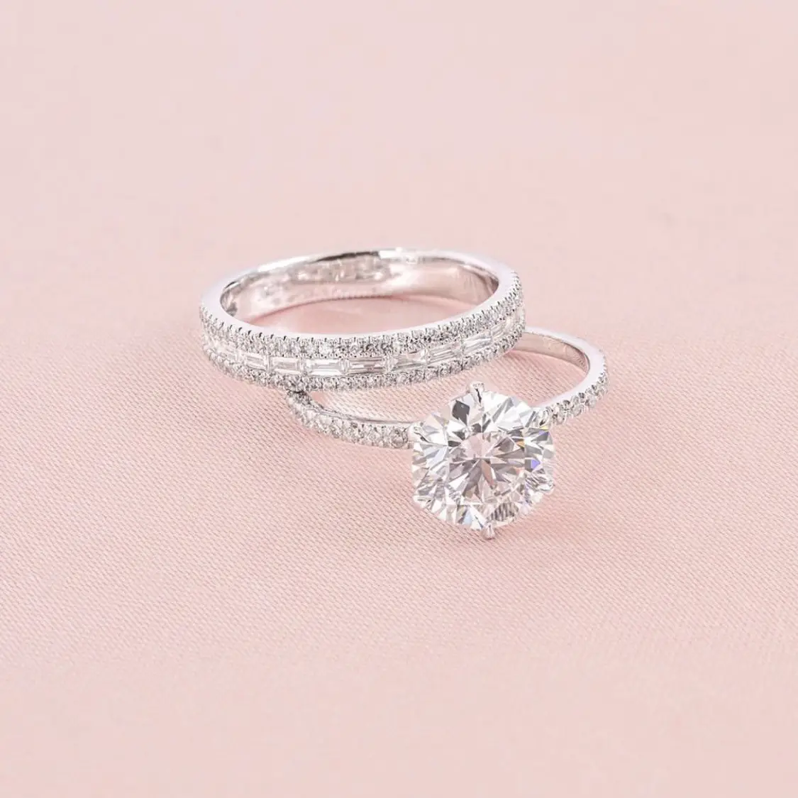 Sanjie AAA Zircon Engagement Ring Alloy Silver - Image 3