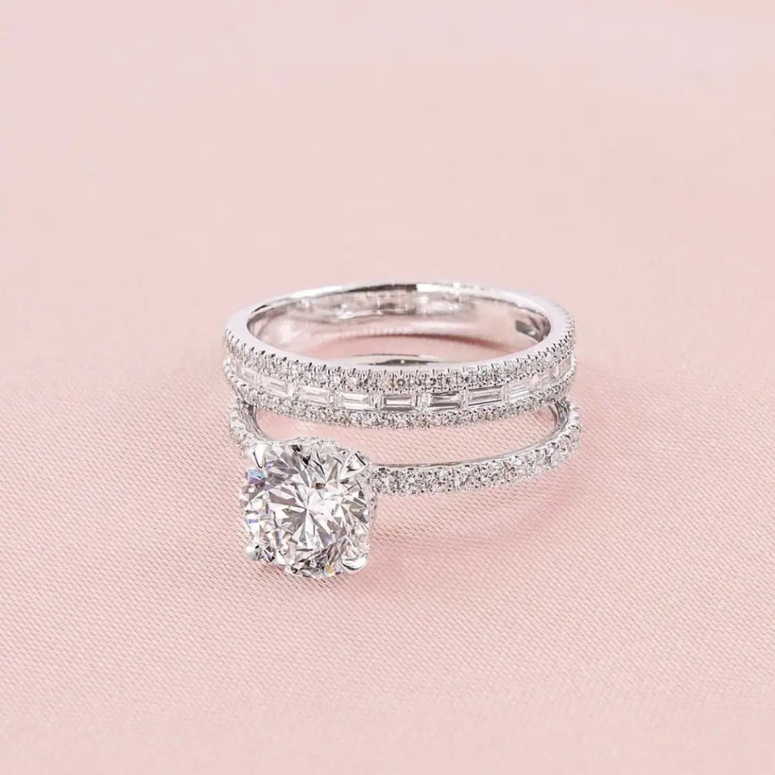 Sanjie AAA Zircon Engagement Ring Alloy Silver - Image 4