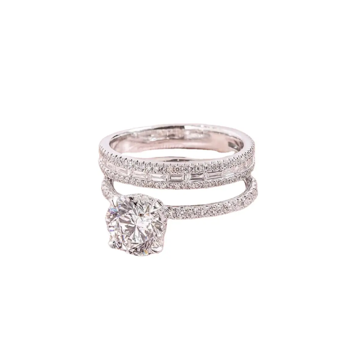 Sanjie AAA Zircon Engagement Ring Alloy Silver - Image 5