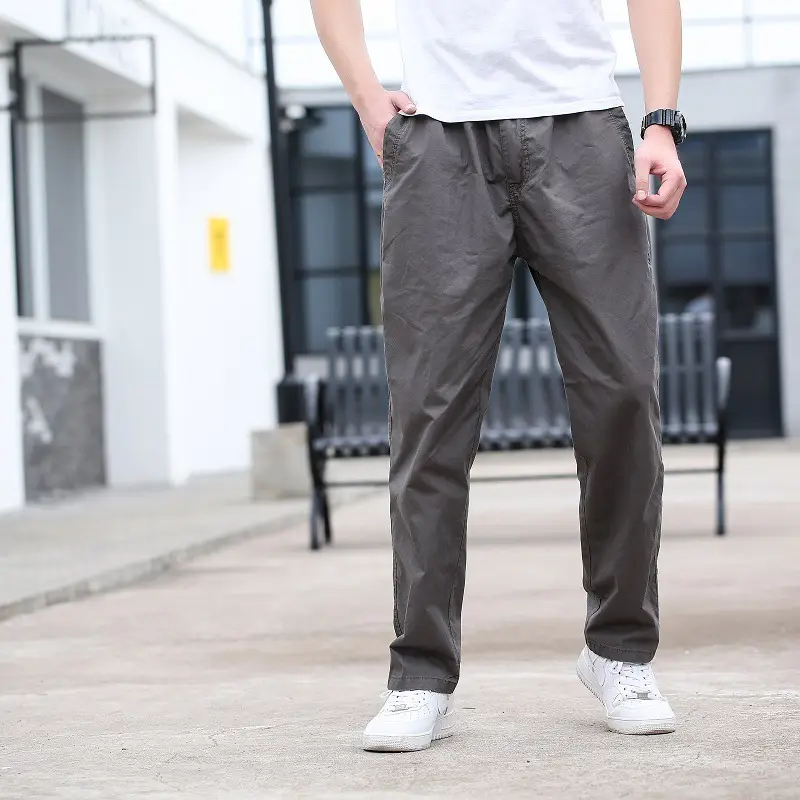 Men's Straight Leg Sports Trousers Large Size Loose Overalls - Image 7