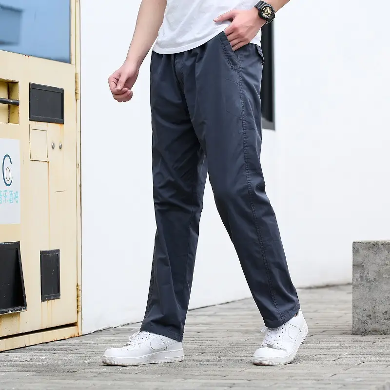 Men's Straight Leg Sports Trousers Large Size Loose Overalls - Image 9