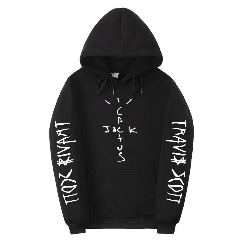 Black Cross-Border Hoodie with Heat Transfer Design — feature 15