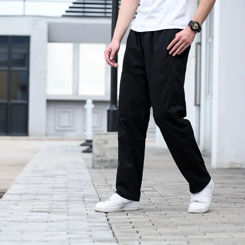 Men's Plus Size Cotton Casual Pants Multi-Pocket Brown - Image 10