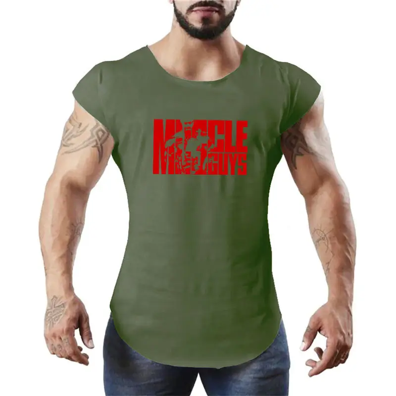 Men White Bat Sleeve Top Gym T-Shirt Loose Breathable