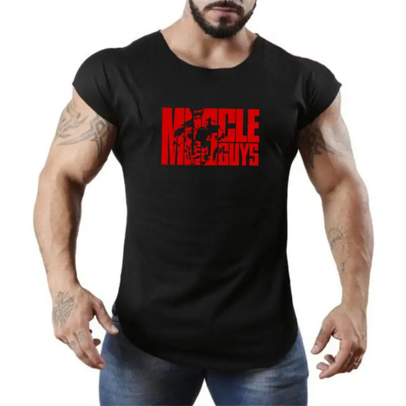 Men White Bat Sleeve Top Gym T-Shirt Loose Breathable