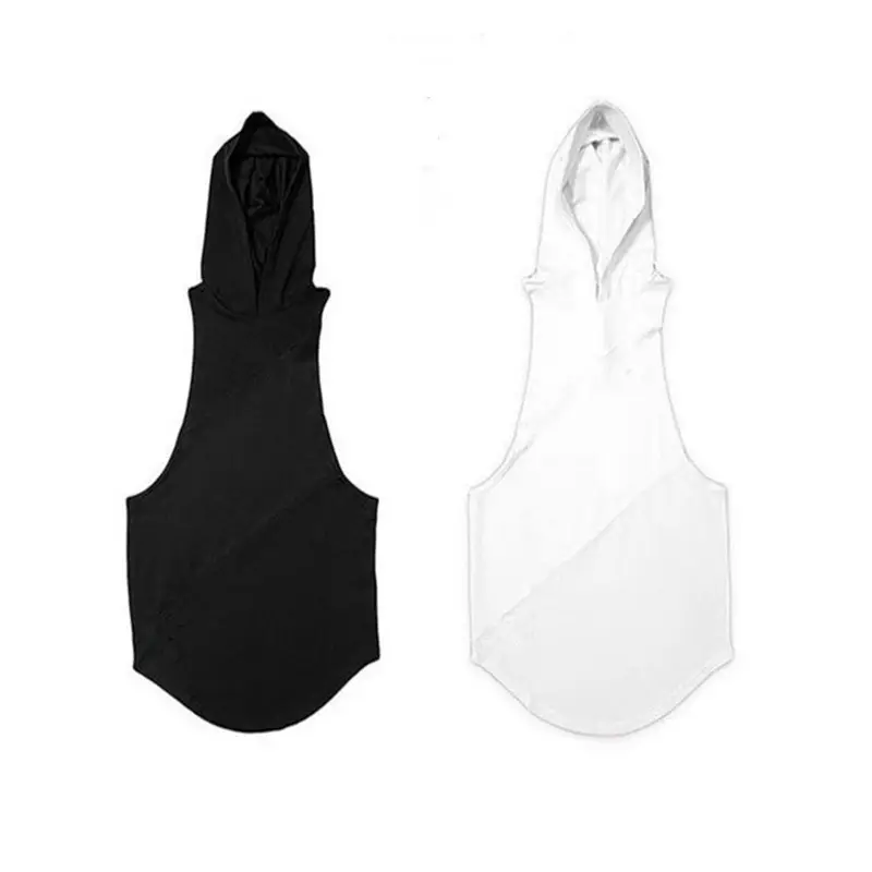 Men's Grey & Mint Cotton Hooded Vest