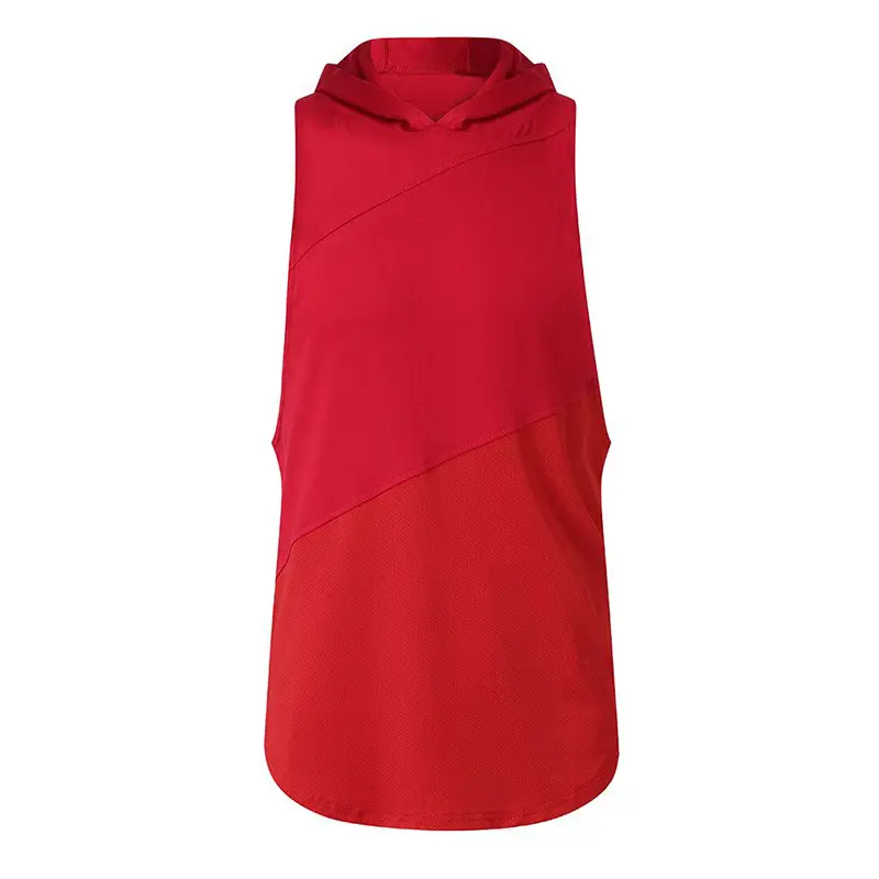 Men's Grey & Mint Cotton Hooded Vest
