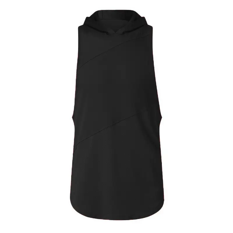 Men's Grey & Mint Cotton Hooded Vest