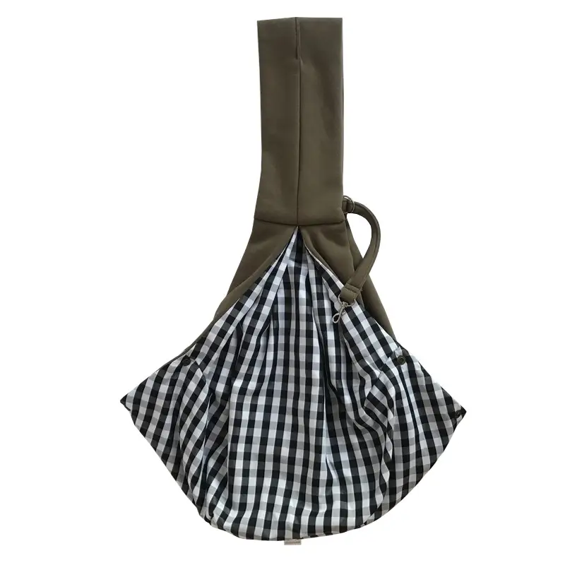 Women's Olive Crossbody Pet Bag with Zip Closure - Image 4