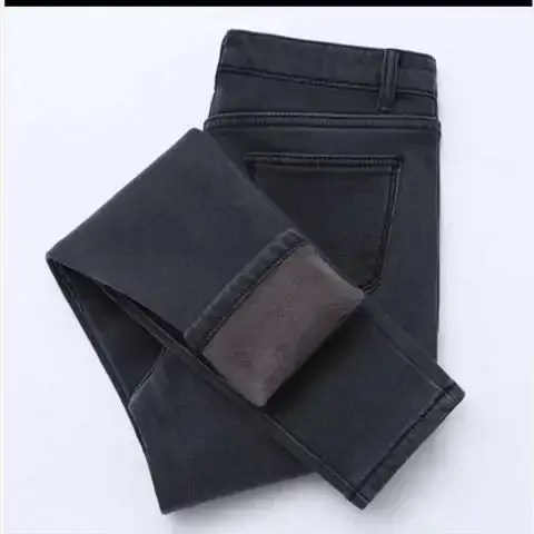 Women's Black Velvet Slimming Jeans Autumn Winter 2020 - Image 12