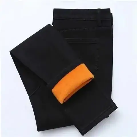 Women's Black Velvet Slimming Jeans Autumn Winter 2020 - Image 18