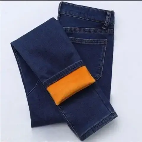 Women's Black Velvet Slimming Jeans Autumn Winter 2020 - Image 6