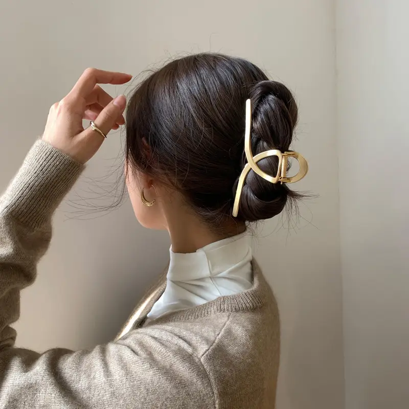 Korean Ins Large Shark Clip Hair Accessory Gold - Image 19