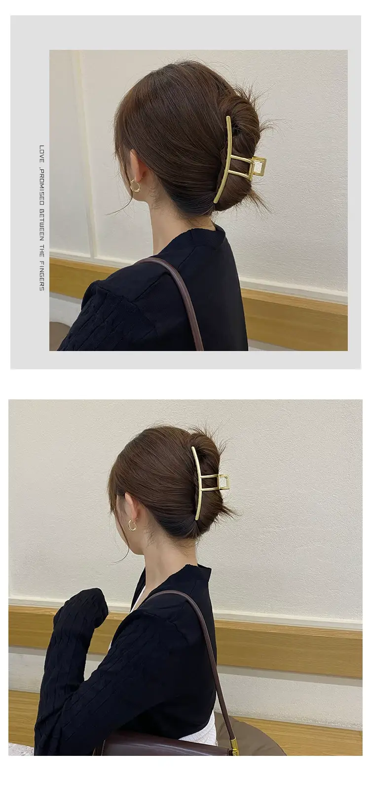 Korean Ins Large Shark Clip Hair Accessory Gold — feature 7