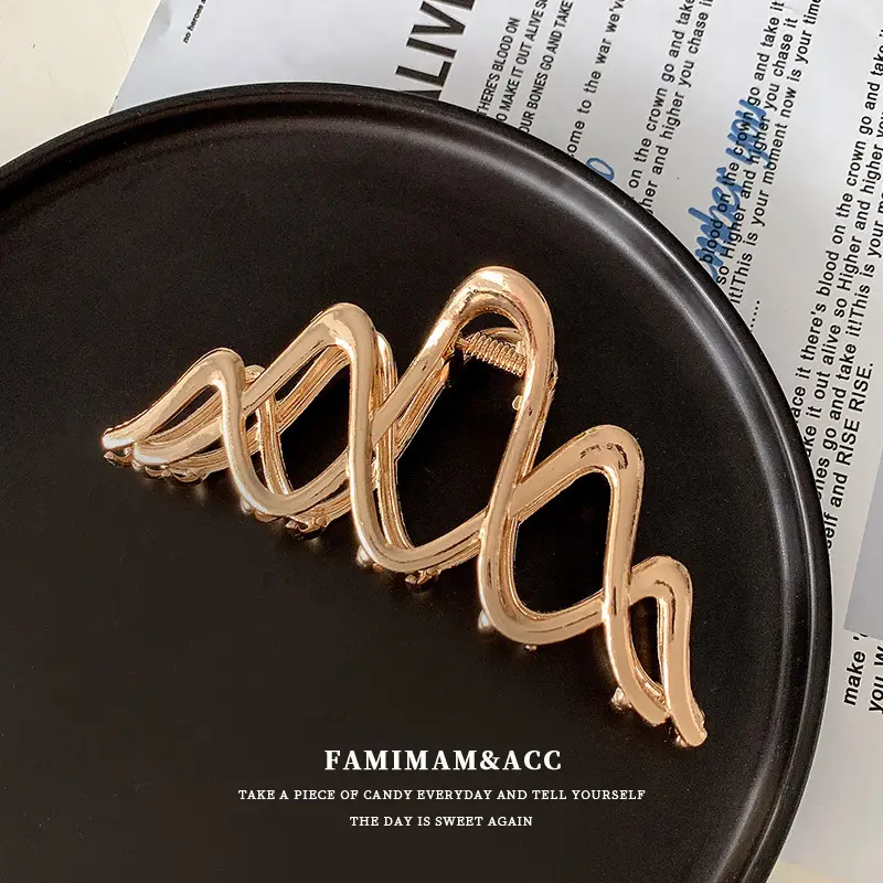 Korean Ins Large Shark Clip Hair Accessory Gold - Image 15
