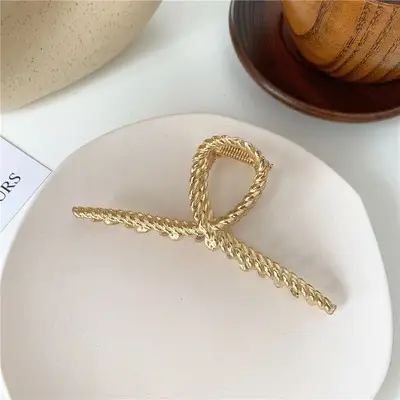 Korean Ins Large Shark Clip Hair Accessory Gold - Image 4