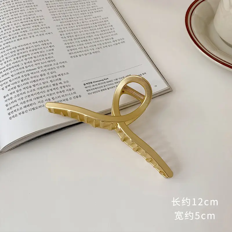 Korean Ins Large Shark Clip Hair Accessory Gold - Image 5