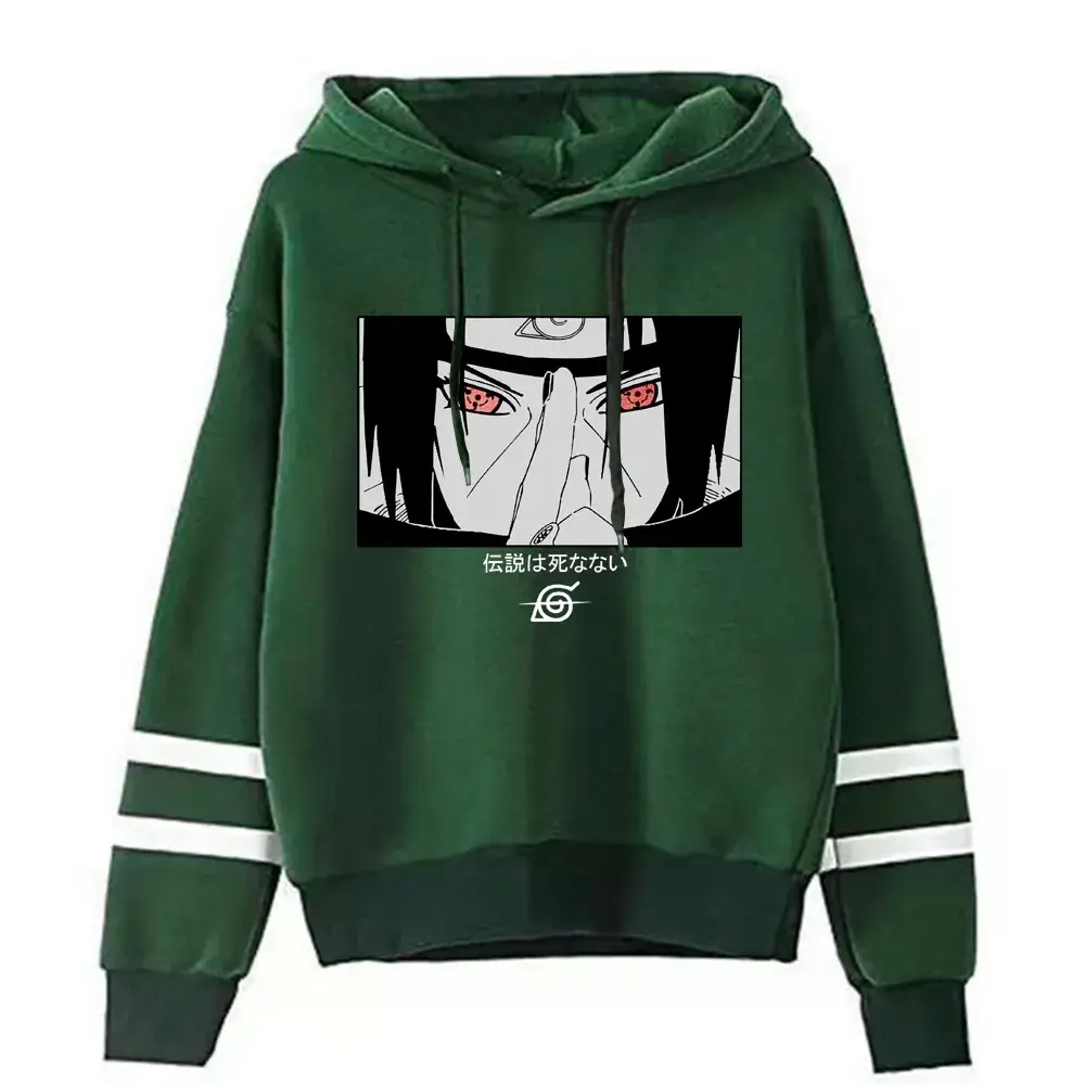 Naruto Graphic Hoodie for Men Black Parallel Bar Design - Image 4