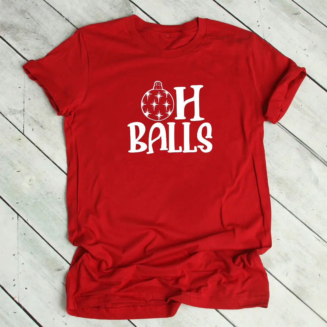 Oh Balls Graphic T-Shirt Red Casual Wear