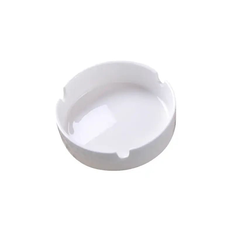 White Bone China Ashtray Set, 4Pc, Custom Logo, Hotel Club, Large Size