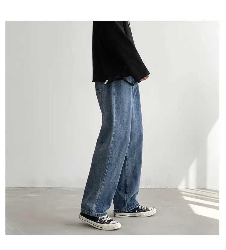 Xxbro Men's Wide Leg Retro Jeans All-Match Loose Fit — feature 5