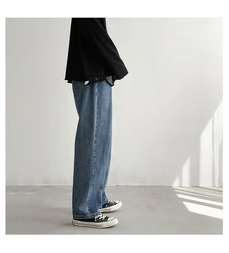 Xxbro Men's Wide Leg Retro Jeans All-Match Loose Fit — feature 6