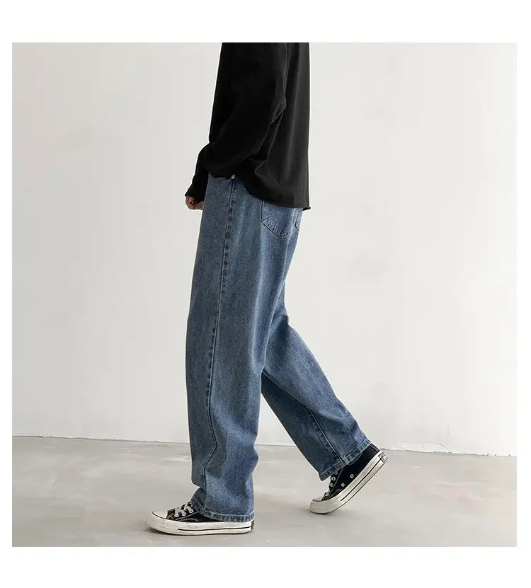 Xxbro Men's Wide Leg Retro Jeans All-Match Loose Fit — feature 7