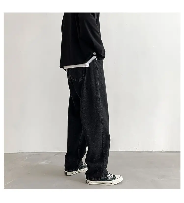 Xxbro Men's Wide Leg Retro Jeans All-Match Loose Fit — feature 9