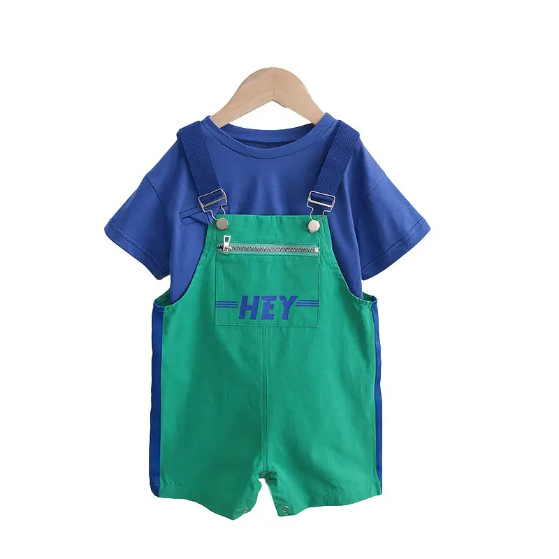 Chenma Boys Summer Overalls Blue Korean Style Toddler Set - Image 5