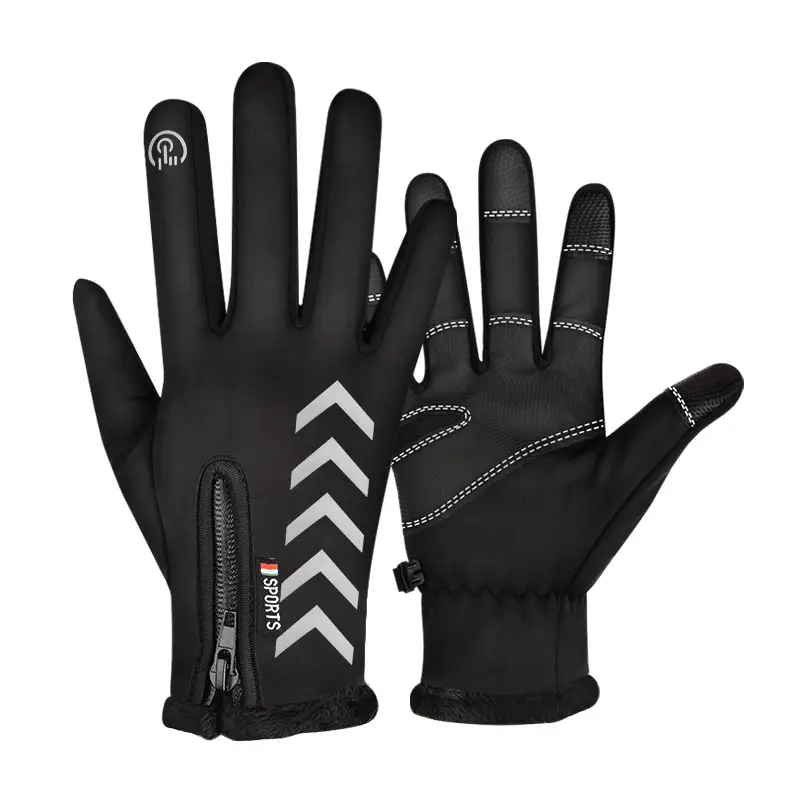 Men Full Finger Touch Screen Gloves Pink Black Winter Windproof Outdoor Sports