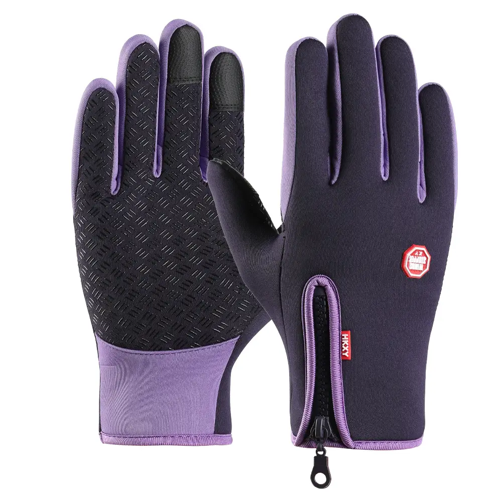 Men Full Finger Touch Screen Gloves Pink Black Winter Windproof Outdoor Sports