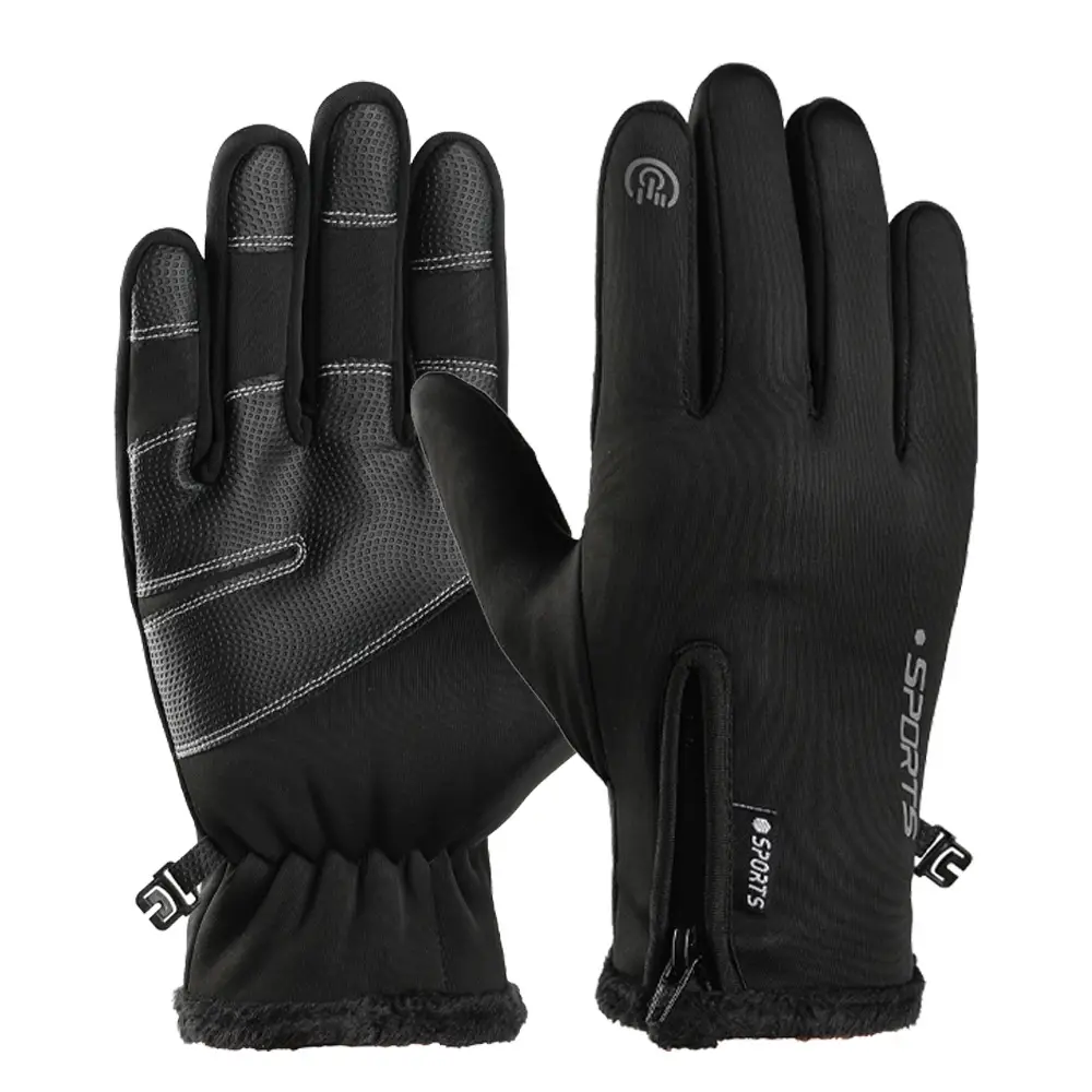 Men Full Finger Touch Screen Gloves Pink Black Winter Windproof Outdoor Sports