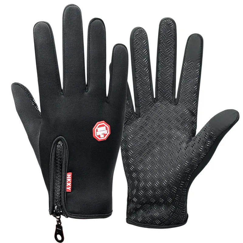 Men Full Finger Touch Screen Gloves Pink Black Winter Windproof Outdoor Sports