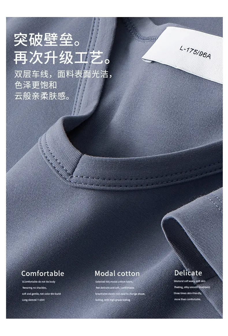 Men Grey V Neck Long Sleeve T-Shirt — feature 3