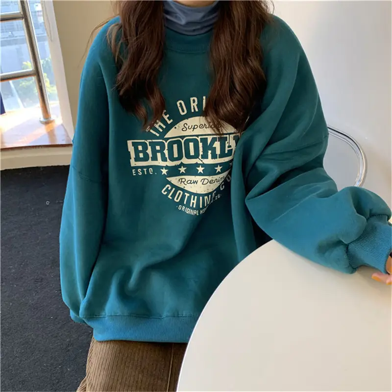 Women's Grey Bomber Fleece Lined Crewneck Jacket - Image 12