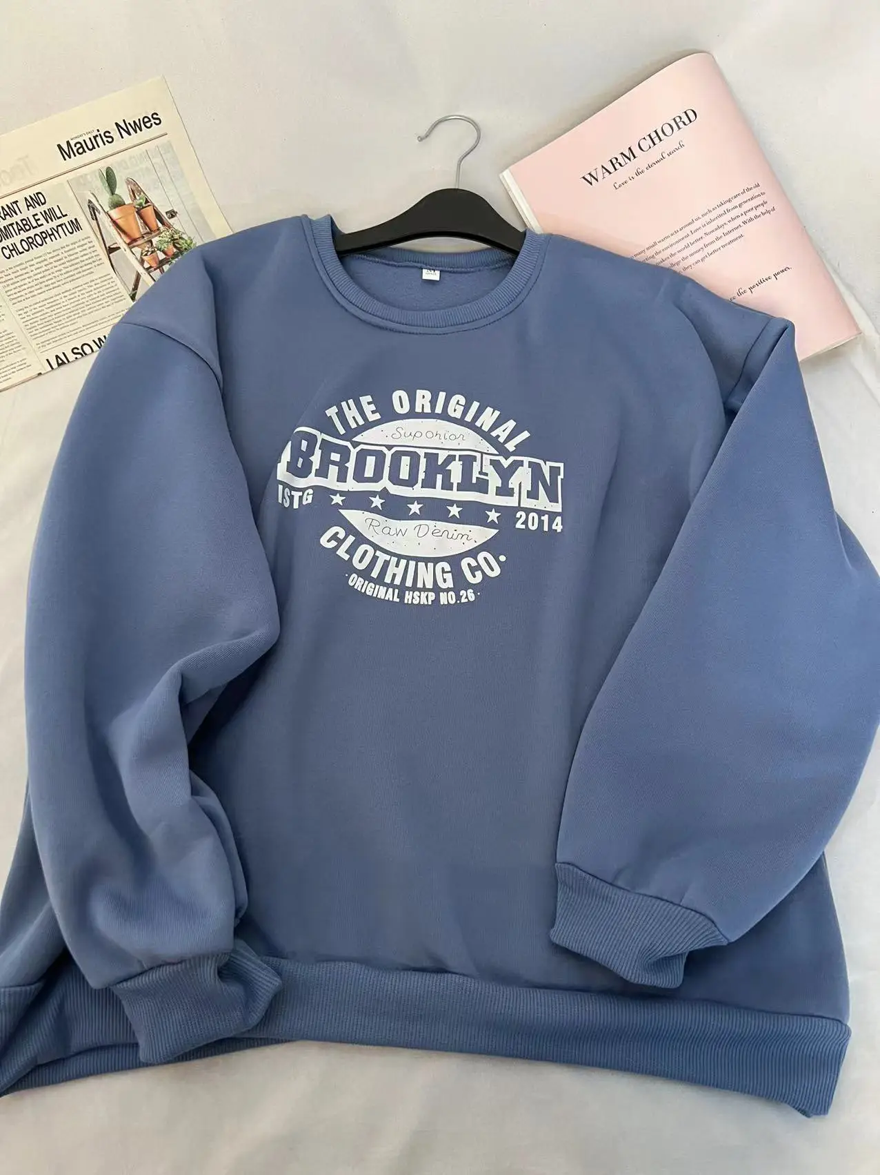 Women's Grey Bomber Fleece Lined Crewneck Jacket - Image 8