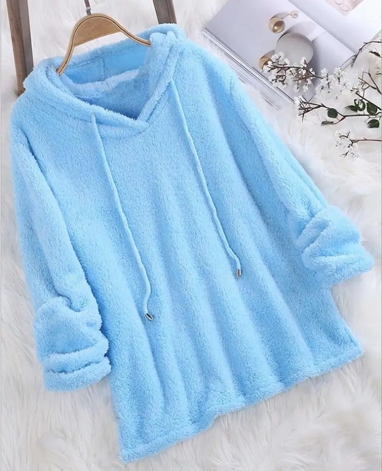 Pink Plush Hooded Pajama Set for Women - Image 5